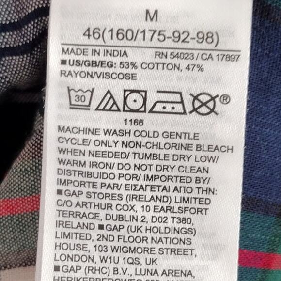 Gap NEW Holiday Plaid Square Neck Long Sleeve Flowy Peasant Top Women Medium - Picture 7 of 9